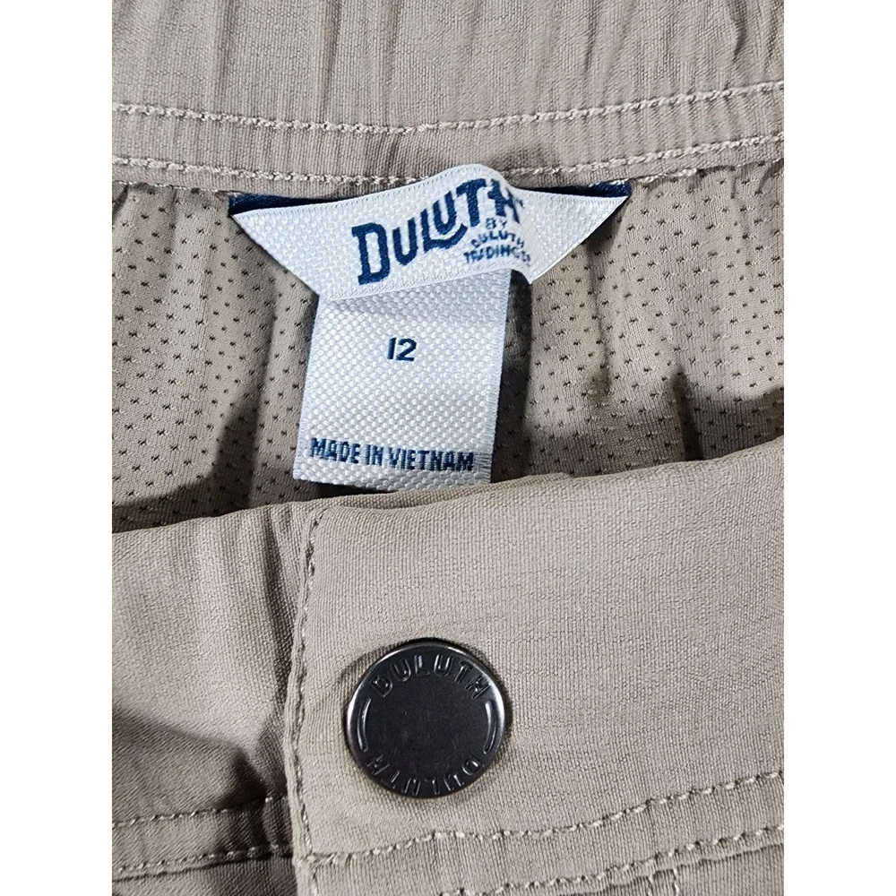 Duluth Trading Co Skort Women 12 Dry on the Fly Tan Nylon Blend Hiking Outdoor